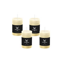 STUMPENKERZE Rustik Bisquit 130 x 68 mm, 4er Adventskerzen-Set - Beige, Paraffin (13cm) - Wiedemann Kerzen