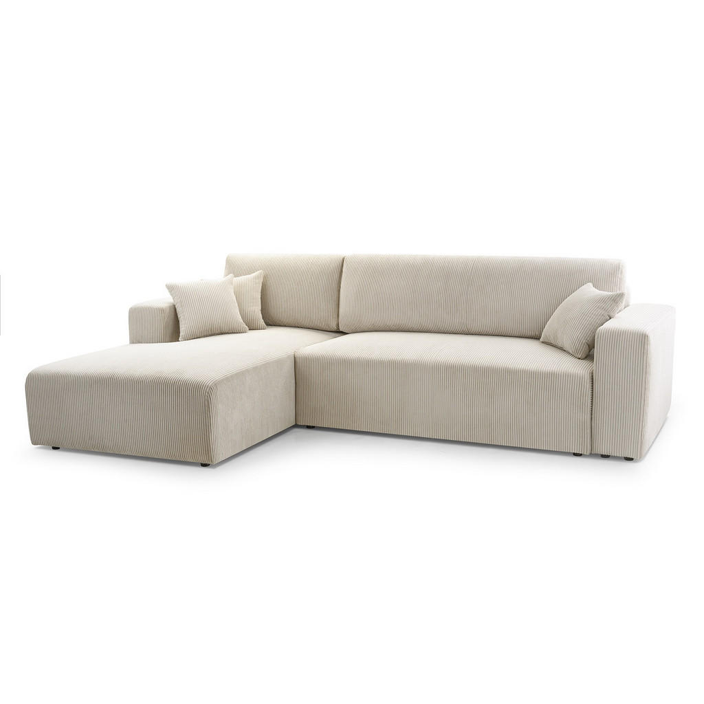 Thumbnail - Luxkor24 Ecksofa, Beige, Textil, Ottomane links, L-Form,L-Form, 279x187 cm, Wohnzimmer, Sofas & Couches, Wohnlandschafte...
