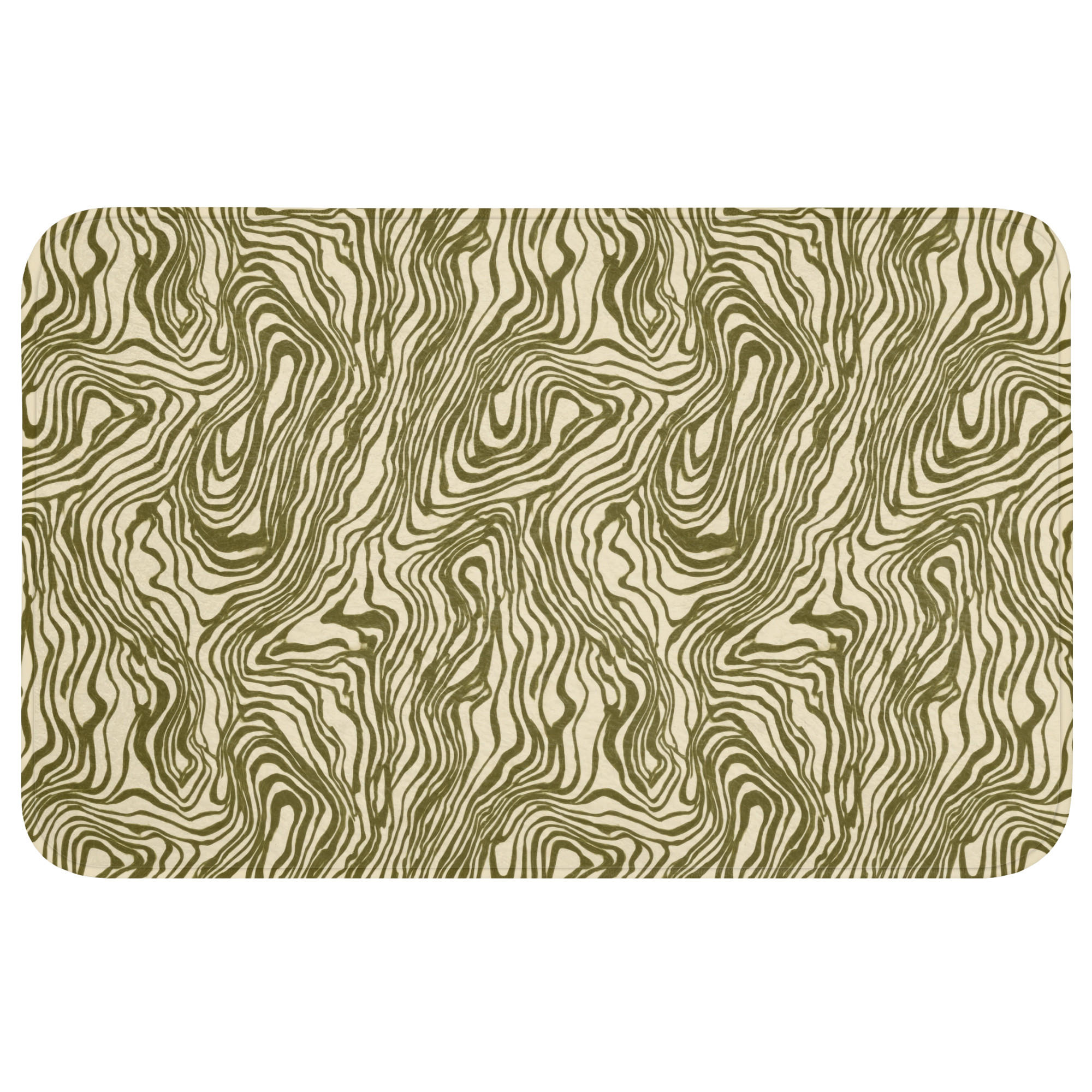 BADEMATTE Abstrakt - Marmor - Grün Badvorleger 80x50 cm - Dunkelgrün, Kunststoff/Textil (80/50cm) - OnlyWow