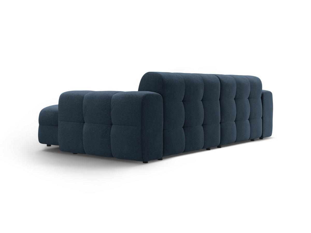 ECKSOFA rechts Kendal aus strukturiertem Stoff marineblau 4 Sitzplätze - Blau, Textil (173/256cm) - Micadoni