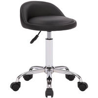 HOCKER Lederlook schwarz - Chromfarben/Schwarz, Textil/Metall (36/56/43cm) - CLP