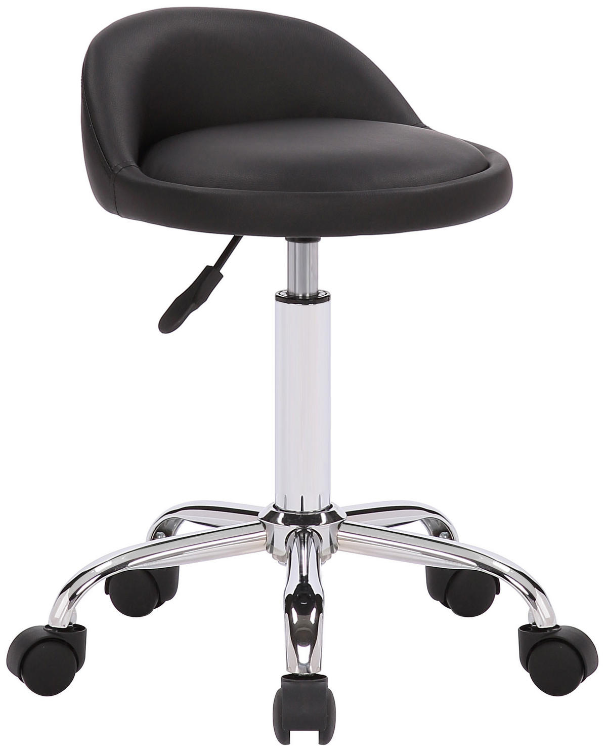 HOCKER Lederlook schwarz - Chromfarben/Schwarz, Textil/Metall (36/56/43cm) - CLP