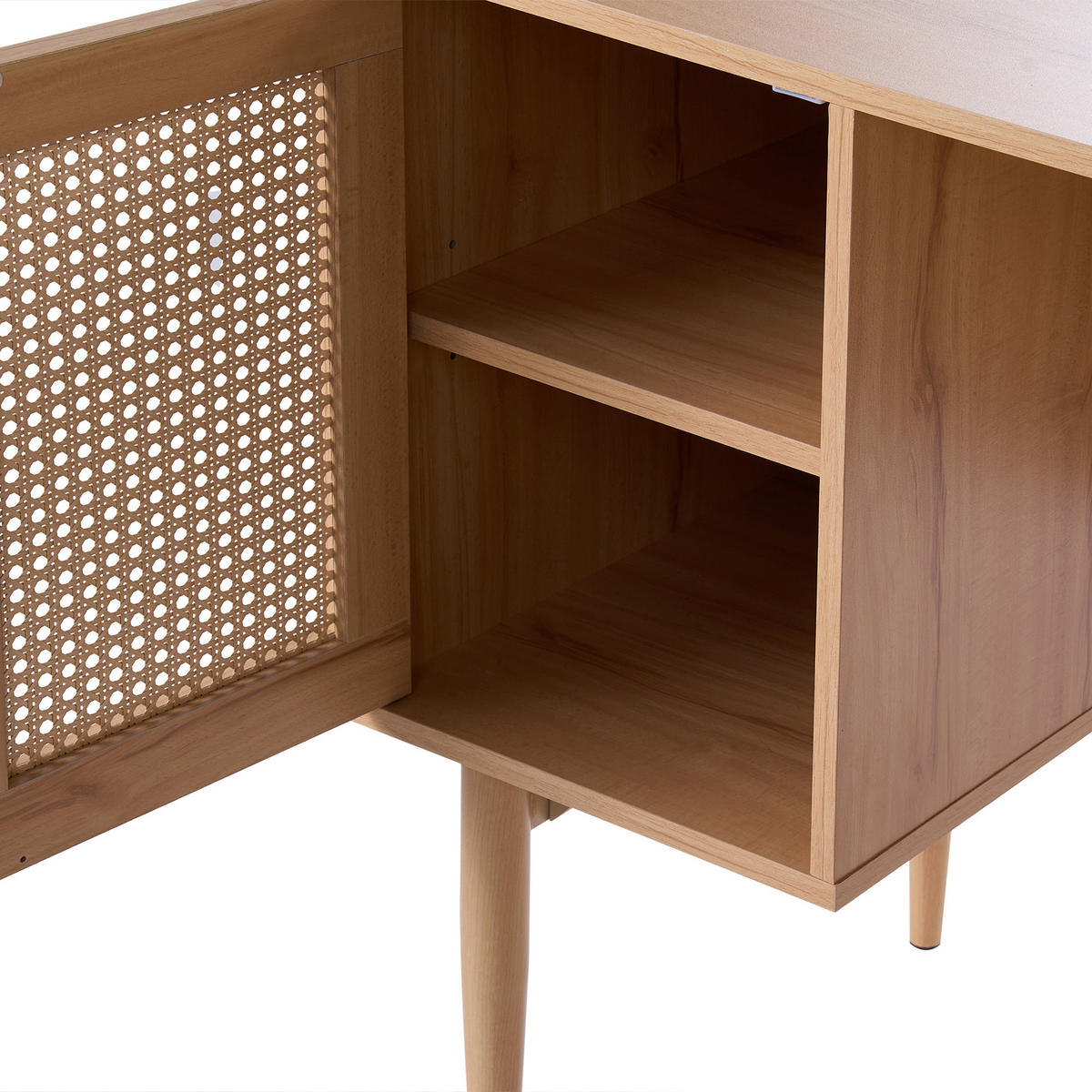SCHREIBTISCH 140/60 cm Hellbraun Raffra - Hellbraun/Braun, Holzwerkstoff/Metall (60/140/75cm) - Beliani