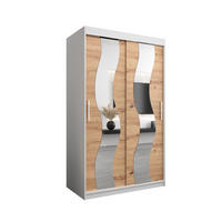 SCHWEBETÜRENSCHRANK 200/120/62 2-türig - Silberfarben/Eiche Artisan, Holz/Kunststoff (120/200/62cm) - Abiks Möbel