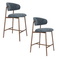 BARHOCKER Claes mit Rückenlehne 65 cm Blau - 2 er Set - Blau, Kunststoff (44/94/51cm) - Housecraft Living