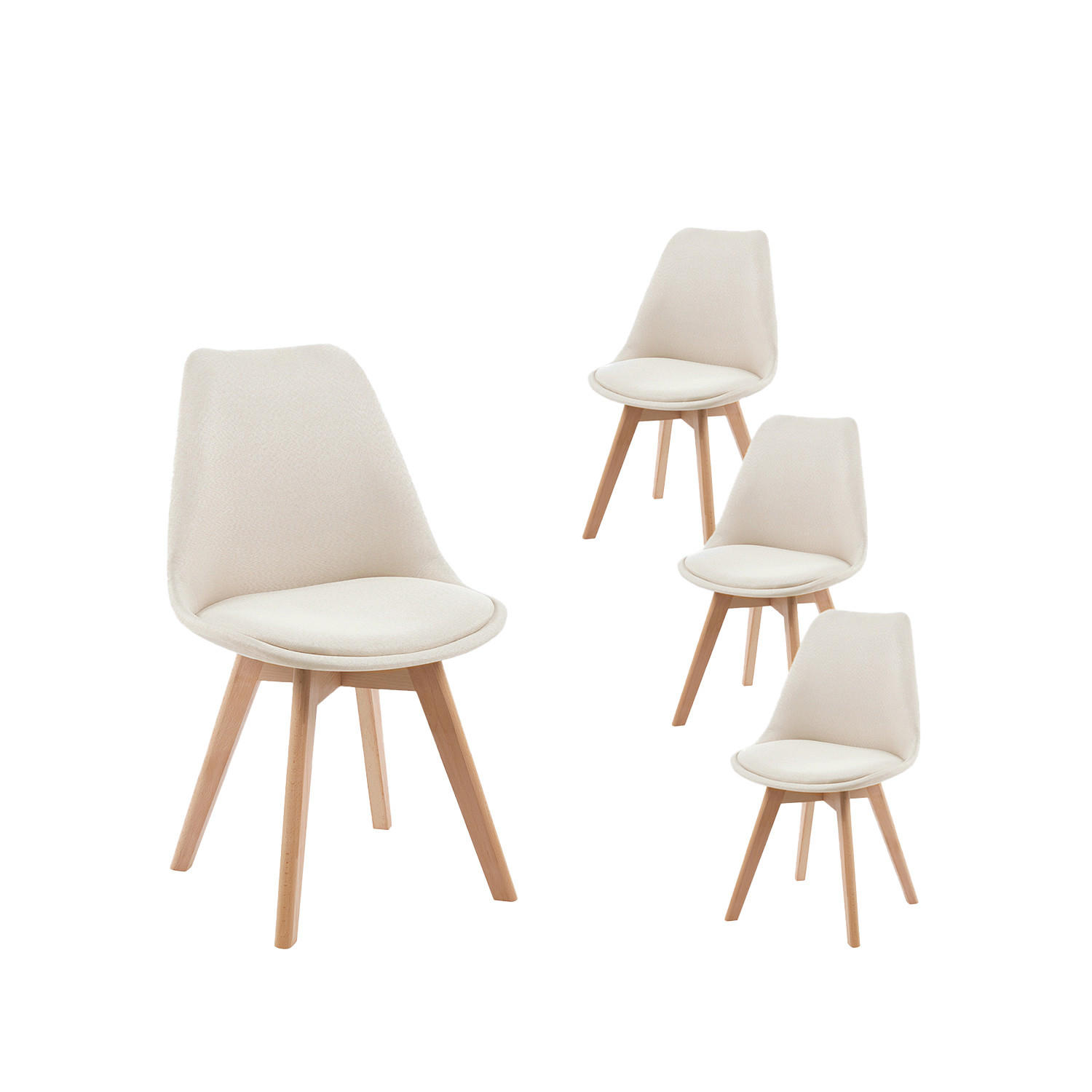 ESSZIMMERSTUHL Kler Beige 49 cm x 82 cm 4er-Set - Beige, Textil (49/82/54cm) - Klast Home
