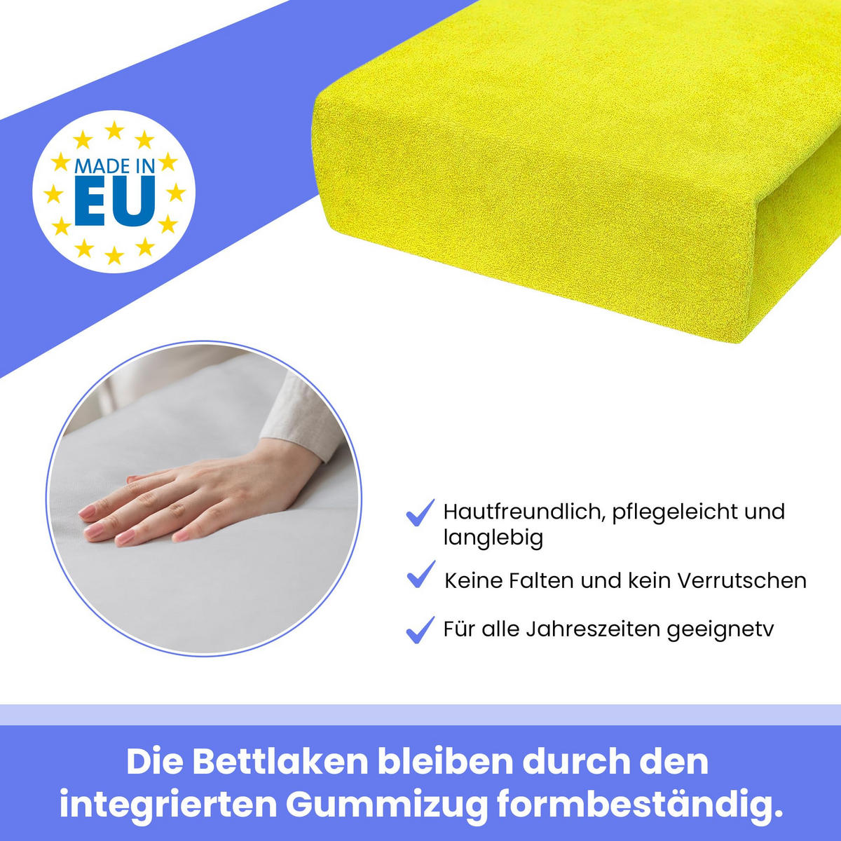 SPANNBETTLAKEN 140/200 cm, Frottee Elastisch 100 % Baumwolle Zitronengelb - Hellgelb, Textil (140/200cm) - Best For Home