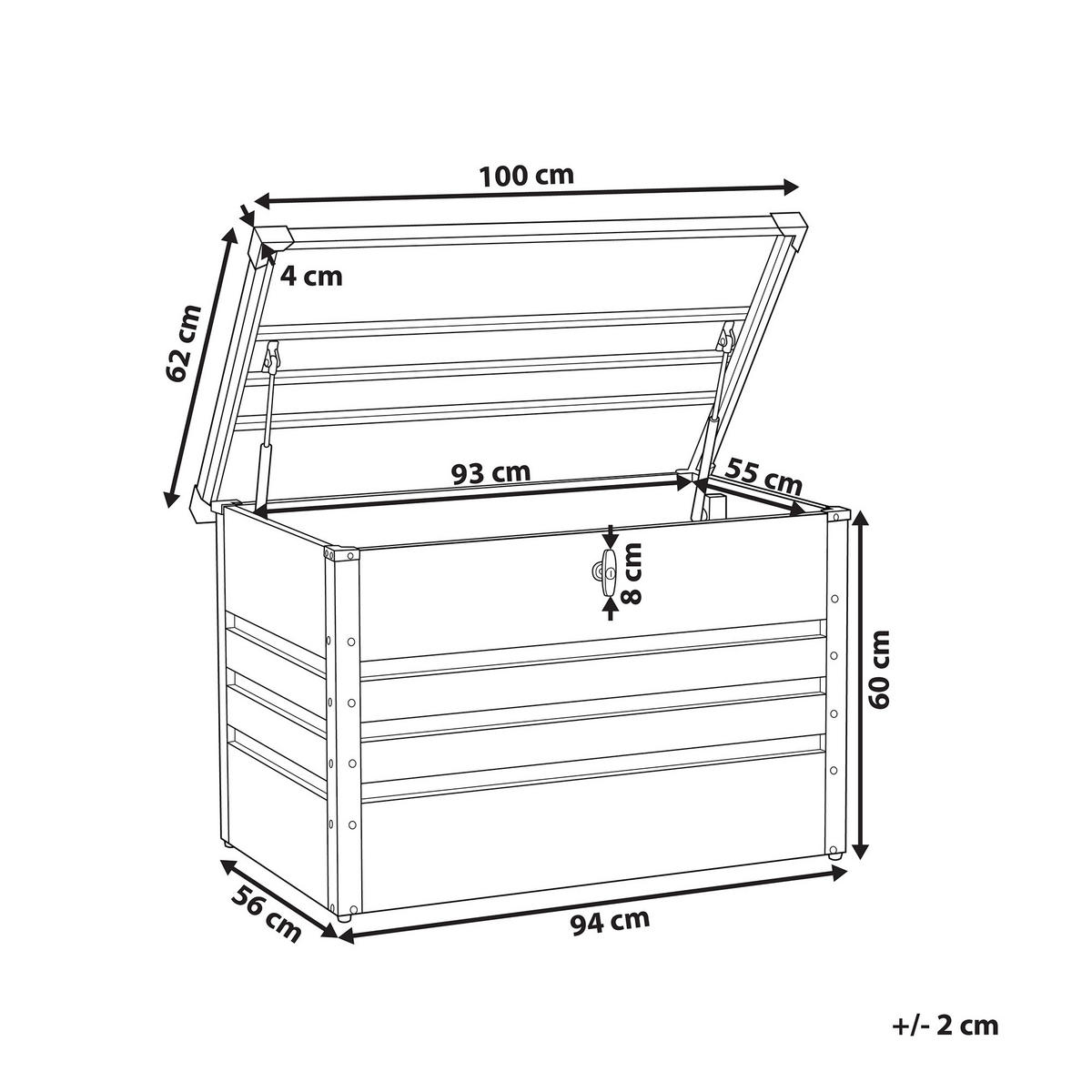 AUFLAGENBOX Stahl grau 100/62 cm Cebrosa - Grau, Metall (100/60/62cm) - Beliani