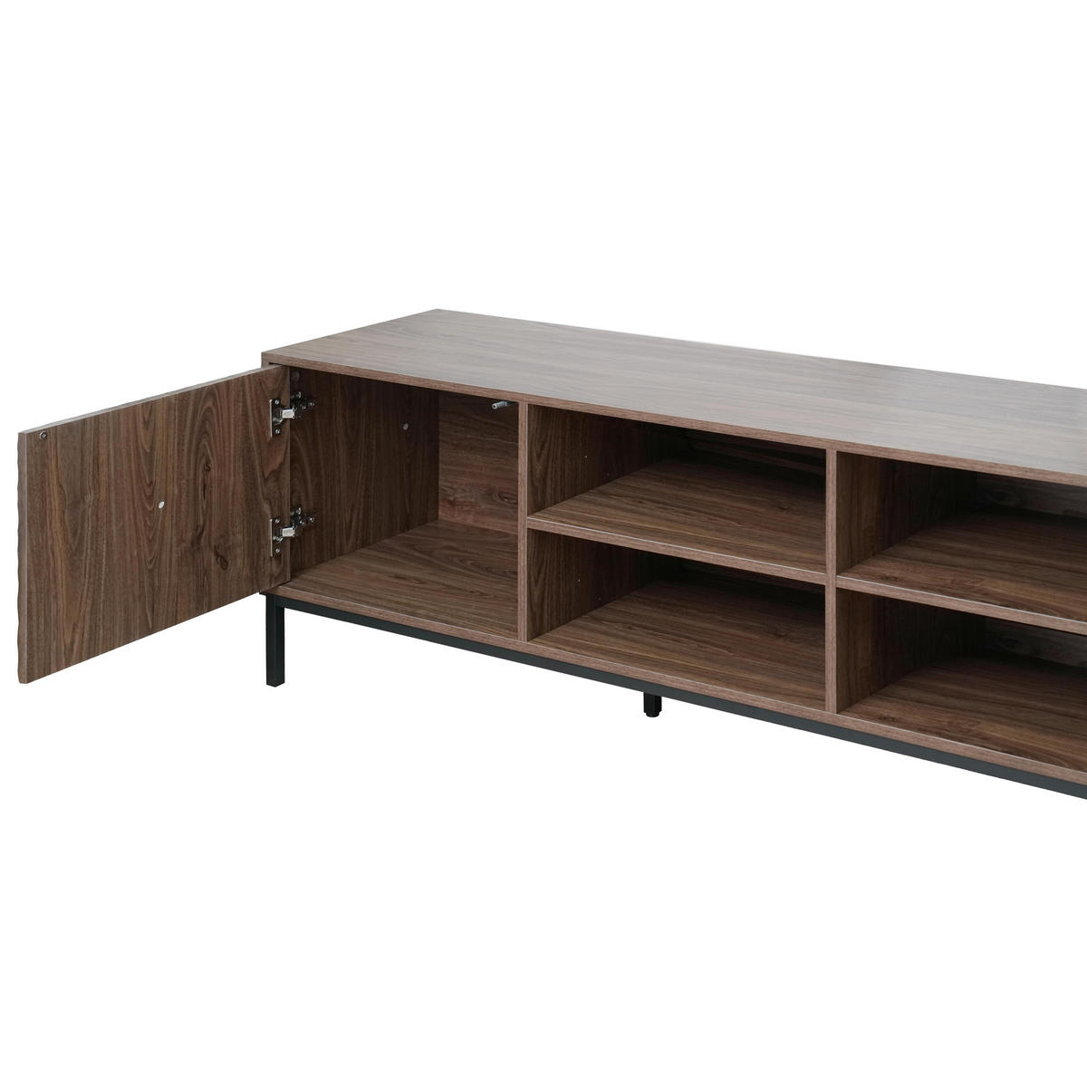 TV-SCHRANK, dunkles Holzeffekt - Braun, Holz (40/54/200cm) - Oviala