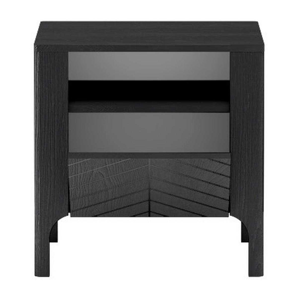 NACHTTISCH Malumi MM-10 54 x 57 x 40,5 cm Schwarz Paintflow - Schwarz, Holzwerkstoff (54/57/40.5cm) - Koseto