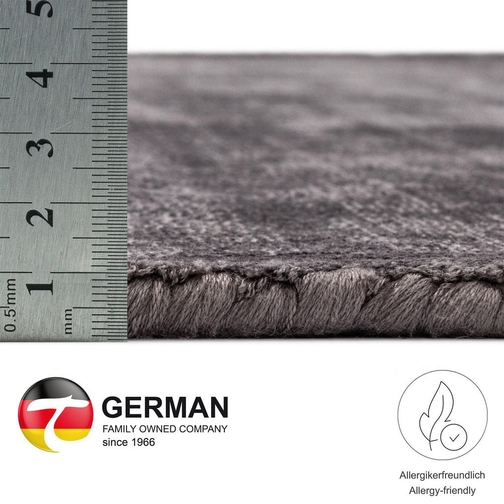 Thumbnail - Theko Viskoseteppich, Anthrazit, Textil, Uni, Rund, 150x150 cm, Teppiche & Böden, Teppiche, Naturteppiche