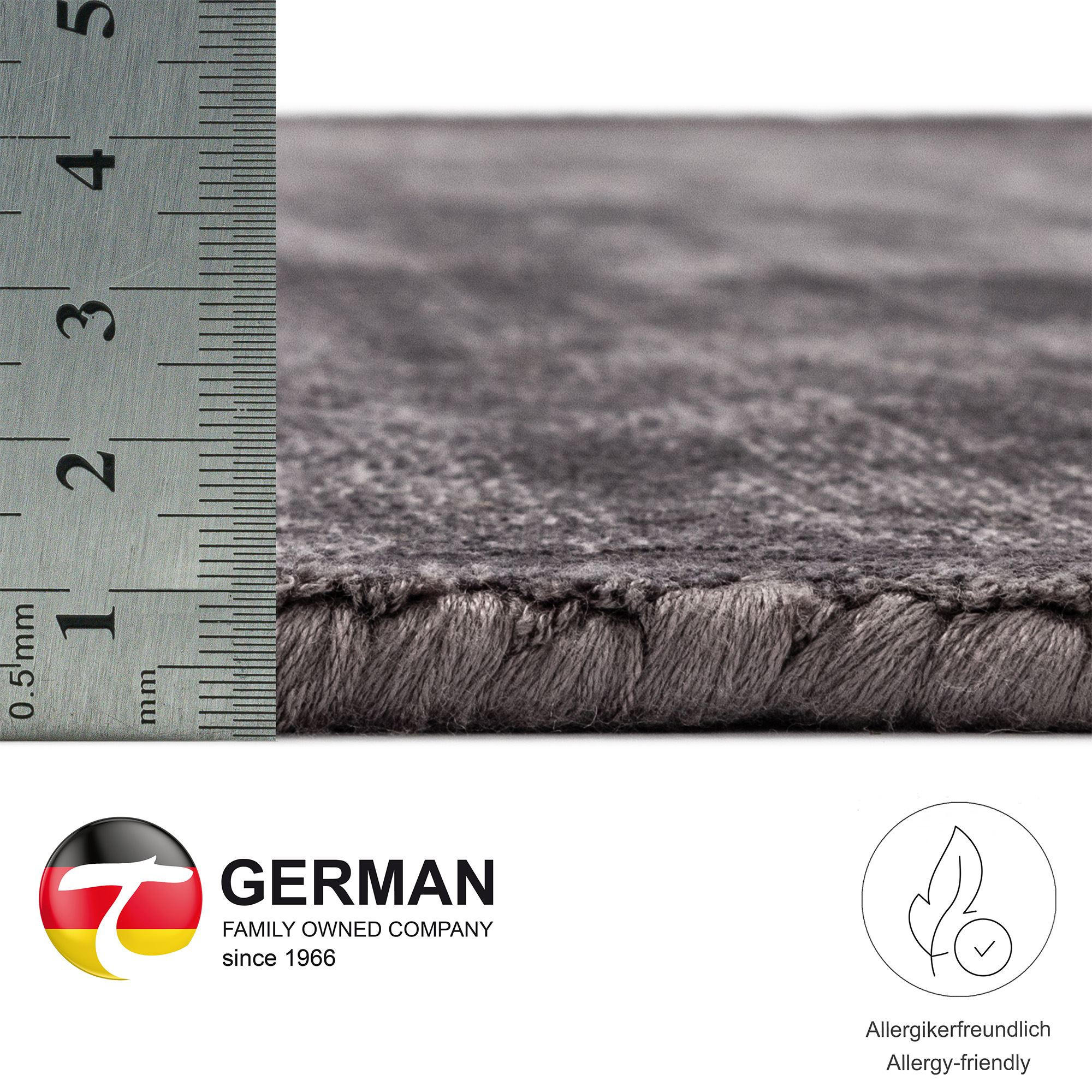 Thumbnail - Theko Viskoseteppich, Anthrazit, Textil, Uni, Rund, 190x190 cm, Teppiche & Böden, Teppiche, Naturteppiche