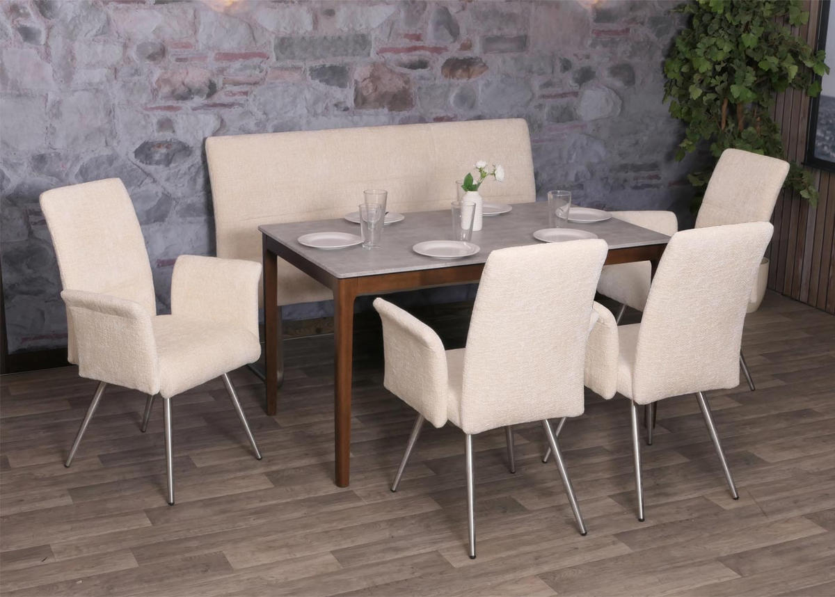 ESSZIMMER-SET Beige 5er-Set - Beige, Textil (160/100/65cm) - MCW