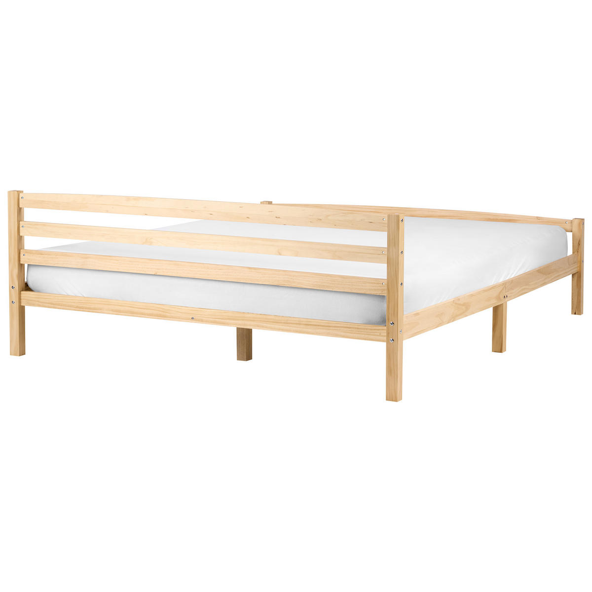 POSTEL s roštem 180/200 cm Borovicové dřevo Světle hnědá Echallon - hnědá/světle hnědá, dřevo (180/200cm) - Beliani