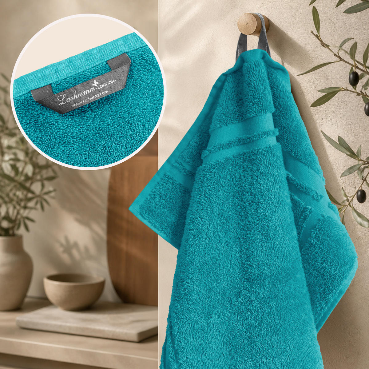 FROTTEE Küchenhandtücher 50x50 cm, 4er Set, Nautic Grün - Smaragdgrün, Textil (50/50cm) - Lashuma