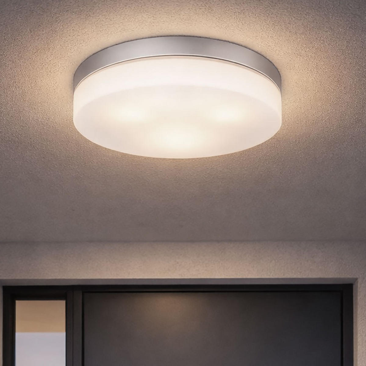 LED AUSSENDECKENLEUCHTE Alu Silber - Silberfarben, Glas (30/30/7cm) - Globo Lighting