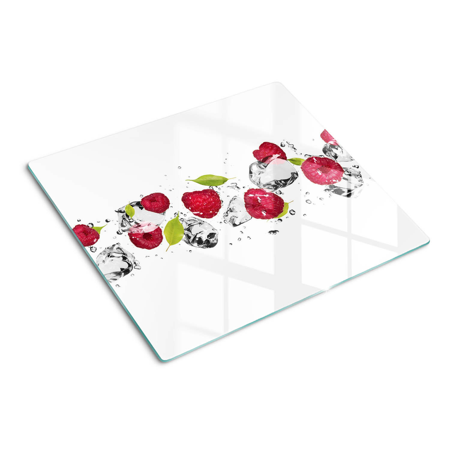 GLASPLATTE 60x52 cm Himbeere und Wasser - Pink, Glas (60/0.4/52cm) - TULUP