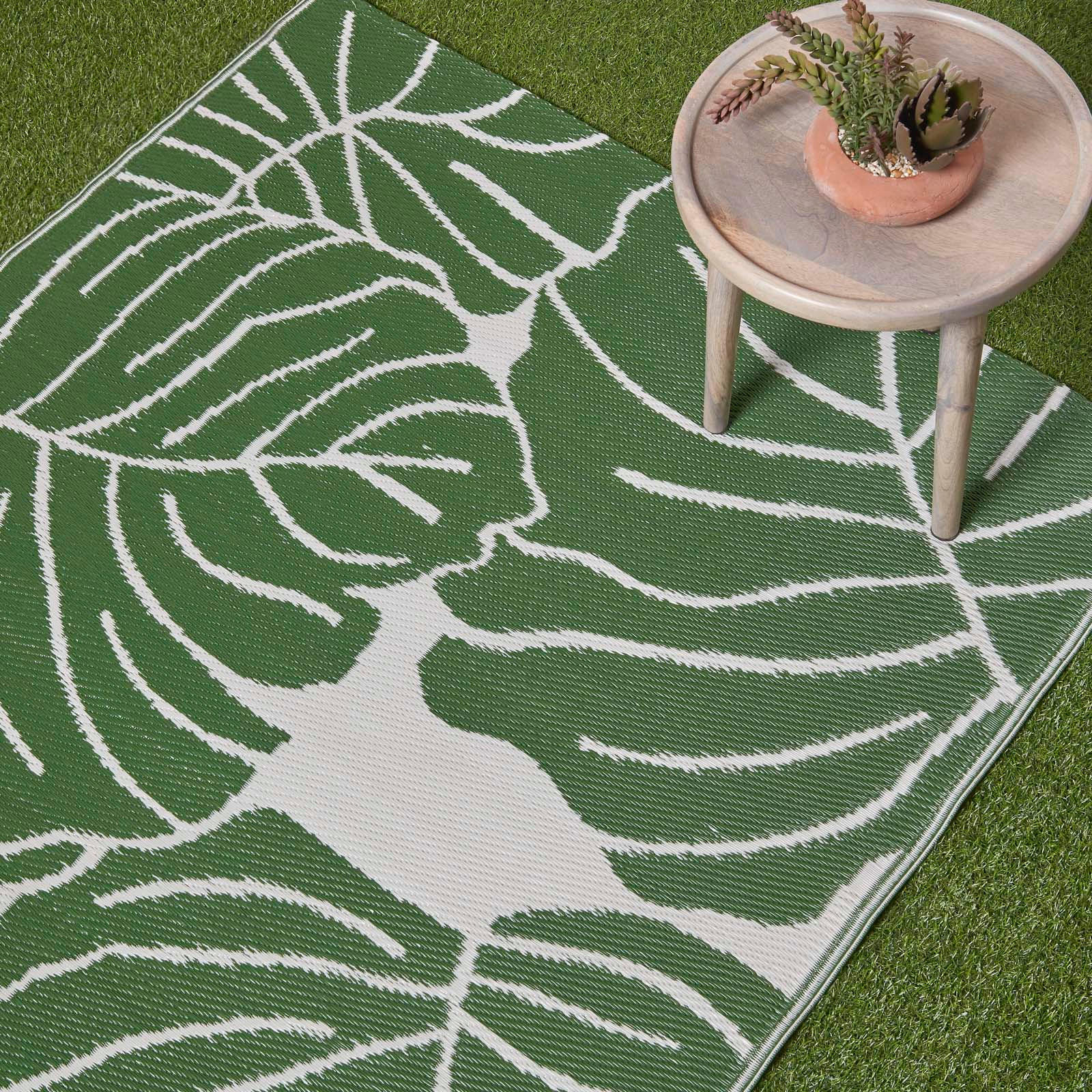OUTDOORTEPPICH Ada floral gemustert 120/180 cm - Dunkelgrün, Kunststoff (120/180cm) - Homescapes