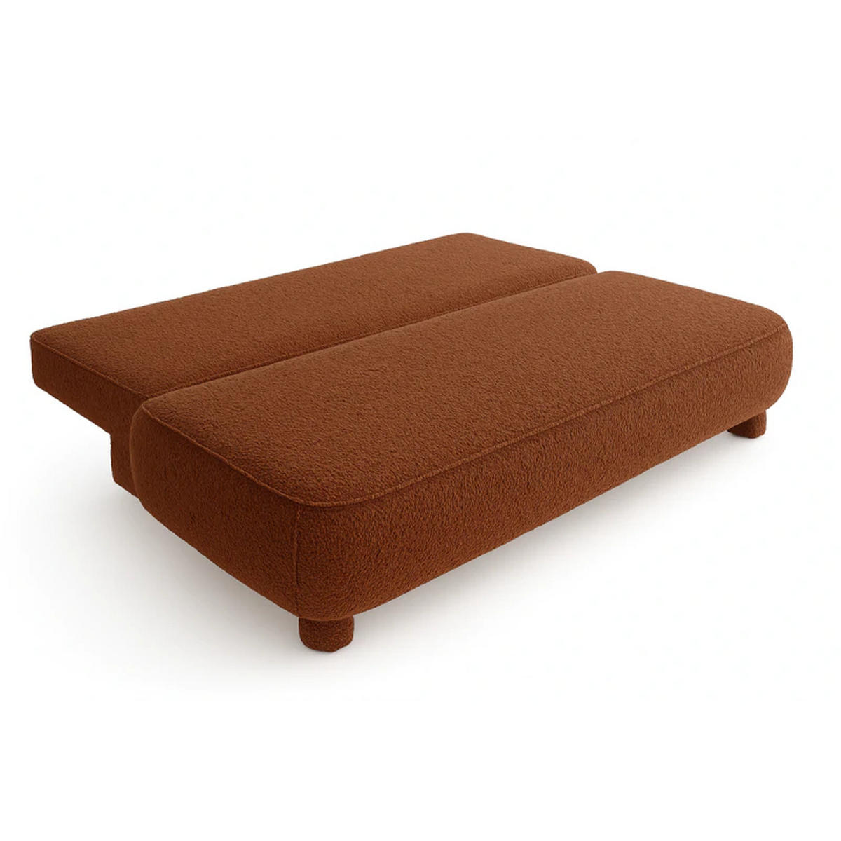 SCHLAFSOFA MAJA, Sofa mit Schlaffunktion und Bettkasten, Farbe: Orange, Bouclé-Stoff - Orange, Textil (209/96/96cm) - Sepro Meble