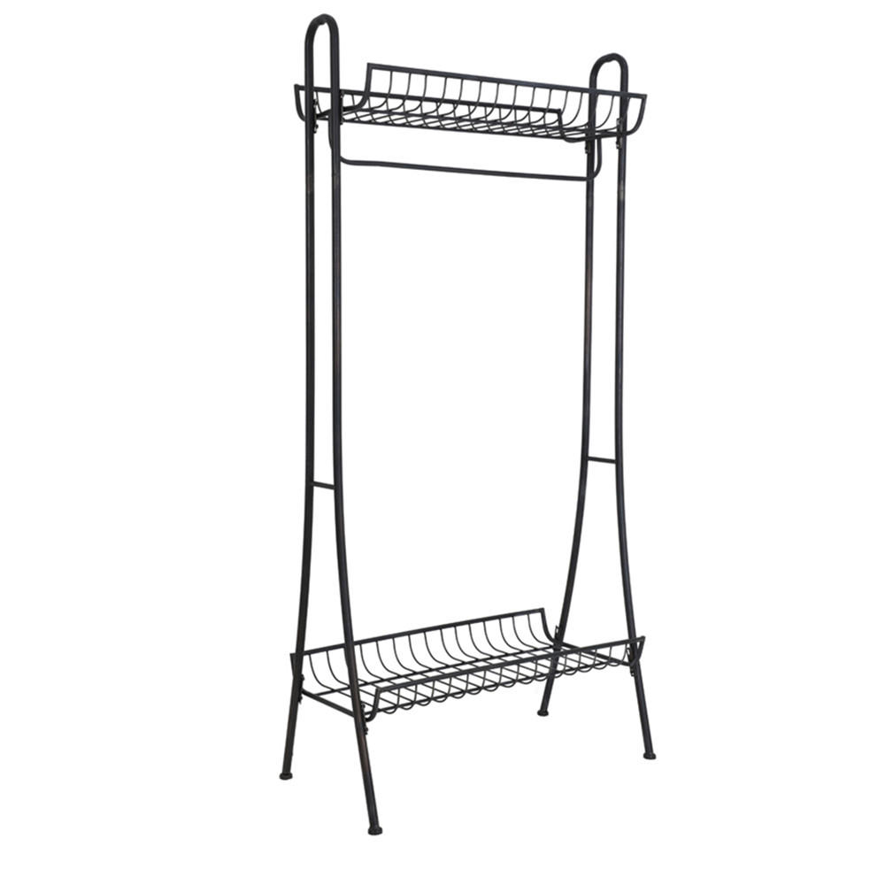 GARDEROBE VALASCA 50,5x92,5x192 cm, Metall, schwarz - Schwarz, Metall (92.5/192/50.5cm) - Light & Living