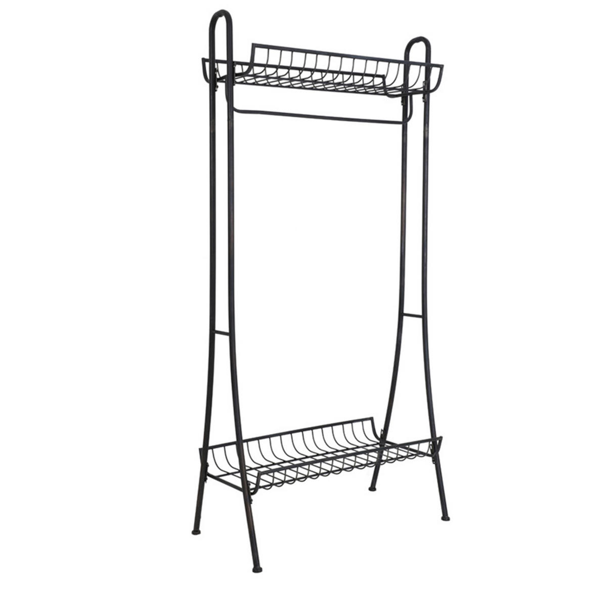 GARDEROBE VALASCA 50,5x92,5x192 cm, Metall, schwarz - Schwarz, Metall (92.5/192/50.5cm) - Light & Living