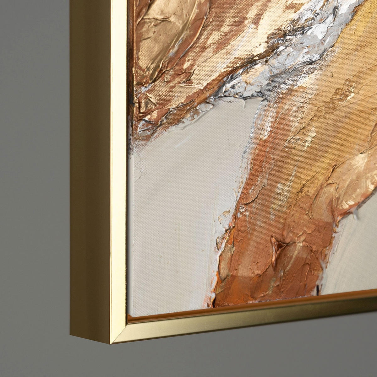 GEMÄLDE Goldene Symphonie II Schattenfugenrahmen Gold 180x120 cm - Goldfarben, Holz (180/120cm) - YS-art gallery