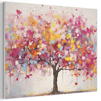 AKUSTIKBILD Aquarell - Baum - Kunst - Abstrakt Wanddeko 70x50 cm - Multicolor, Kunststoff (70/50/0.9cm) - MuchoWow