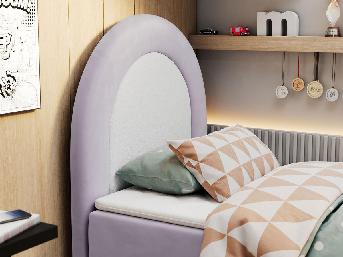 BOXBETT NEST 90/180 Violett Velvet - H3 - Violett, Holz/Textil (90/180cm) - MKS