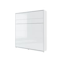 SCHRANKBETT Bed-Concept BC-13 180x200 mit zwei LED-Lampe und LED Beleuchtung - Weiß Hochglanz/Grau, Holz/Holzwerkstoff (180/200cm) - MIRJAN24