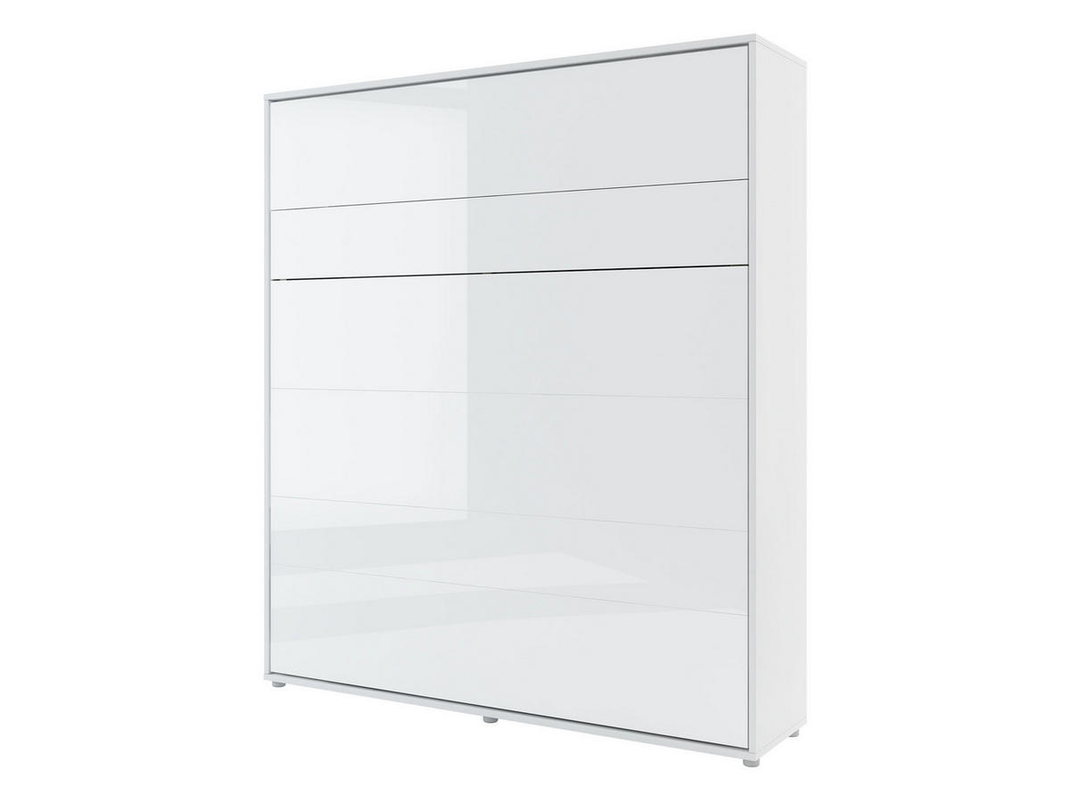 SCHRANKBETT Bed-Concept BC-13 180x200 mit zwei LED-Lampe und LED Beleuchtung - Weiß Hochglanz/Grau, Holz/Holzwerkstoff (180/200cm) - MIRJAN24