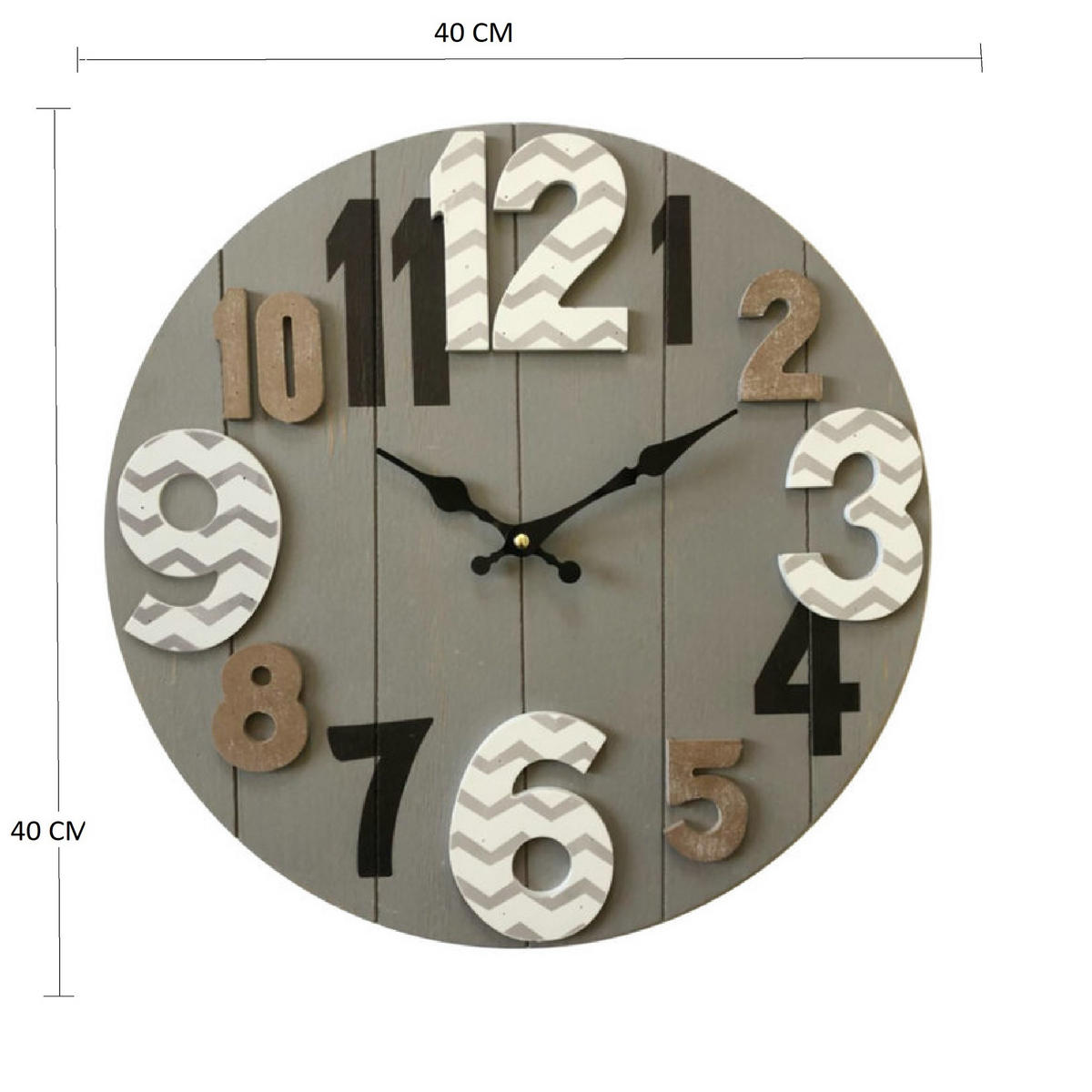WANDUHR Grau 5/40/40 cm - Grau, Holzwerkstoff (5/40/40cm) - Mobili Rebecca