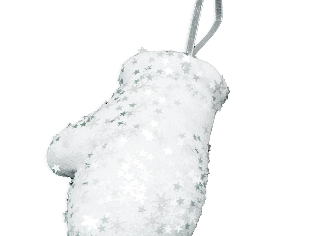 WEIHNACHTSBAUMSCHMUCK Handschuh mit Glitzer weiß 10 cm - Silberfarben/Weiß, Kunststoff (15/15/15cm) - LAALU