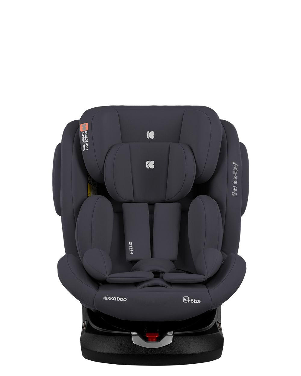KINDERSITZ i-Felix i-Size grau (40-150cm) Isofix Top Tether 360 Grad Drehung - Grau, Kunststoff (48/59/48cm) - Kikka boo
