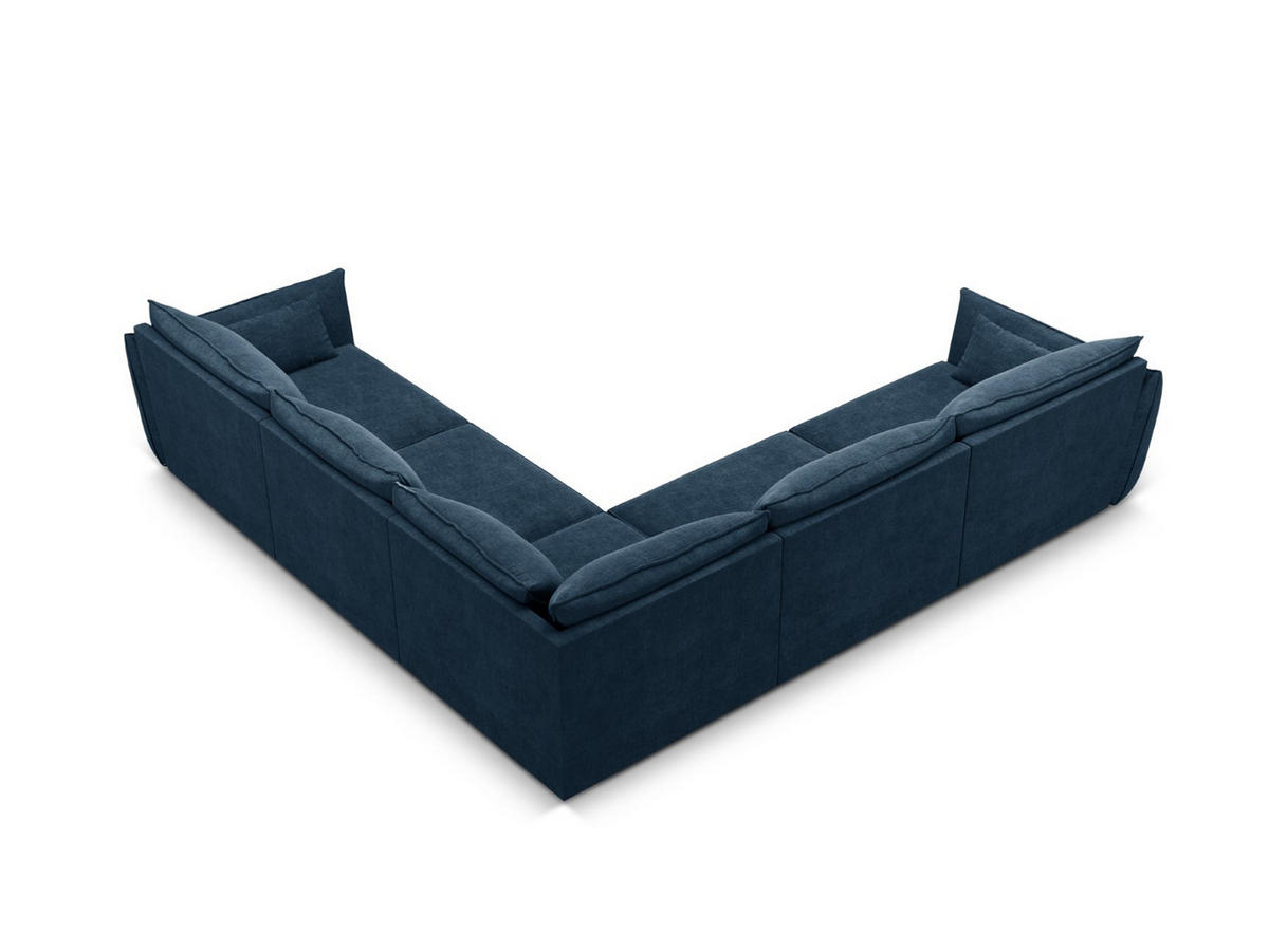 WENDBARES-ECKSOFA Kaelle aus Chenille-Stoff königsblau 7 Sitzplätze - Blau, Textil (286/286cm) - Micadoni