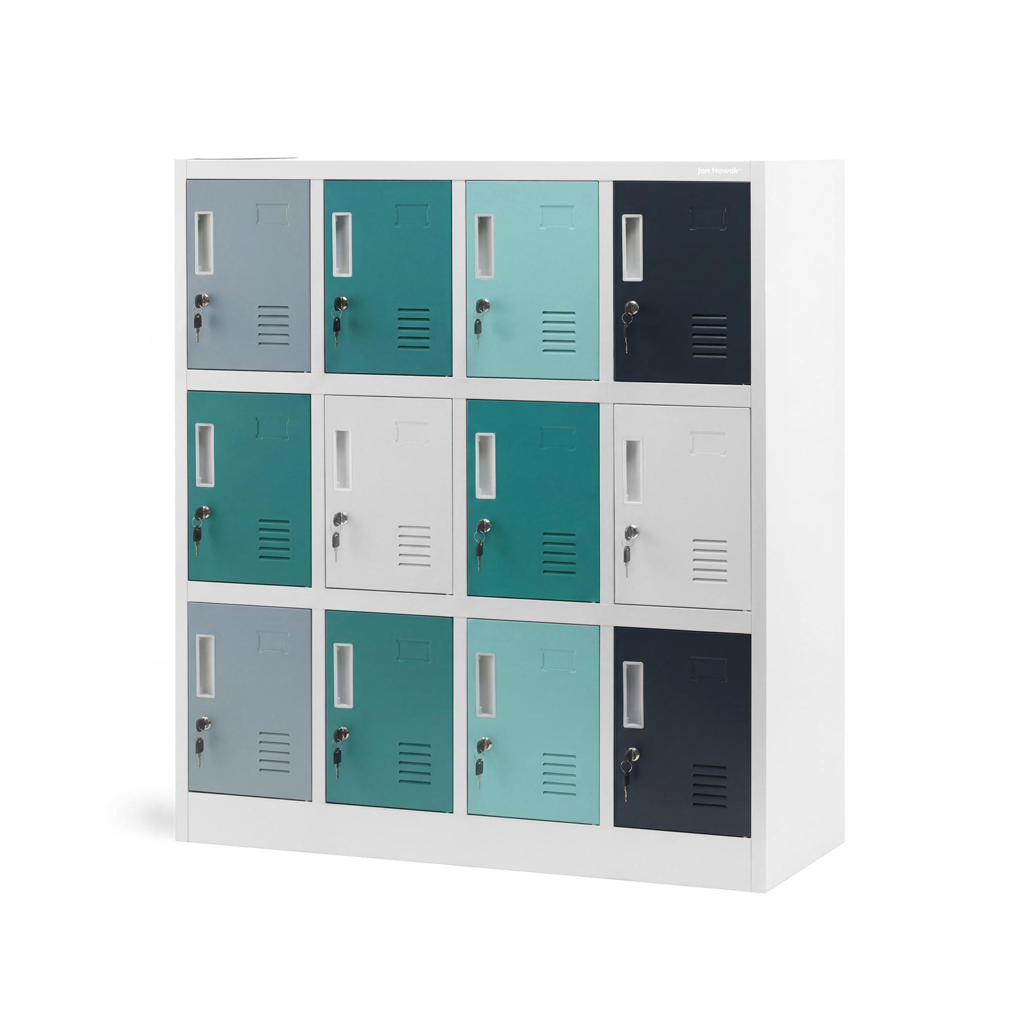 SCHLIESSFACHSCHRANK OLA 120x109x45 cm - Blaugrau, Metall (109/120/45cm) - Jan Nowak