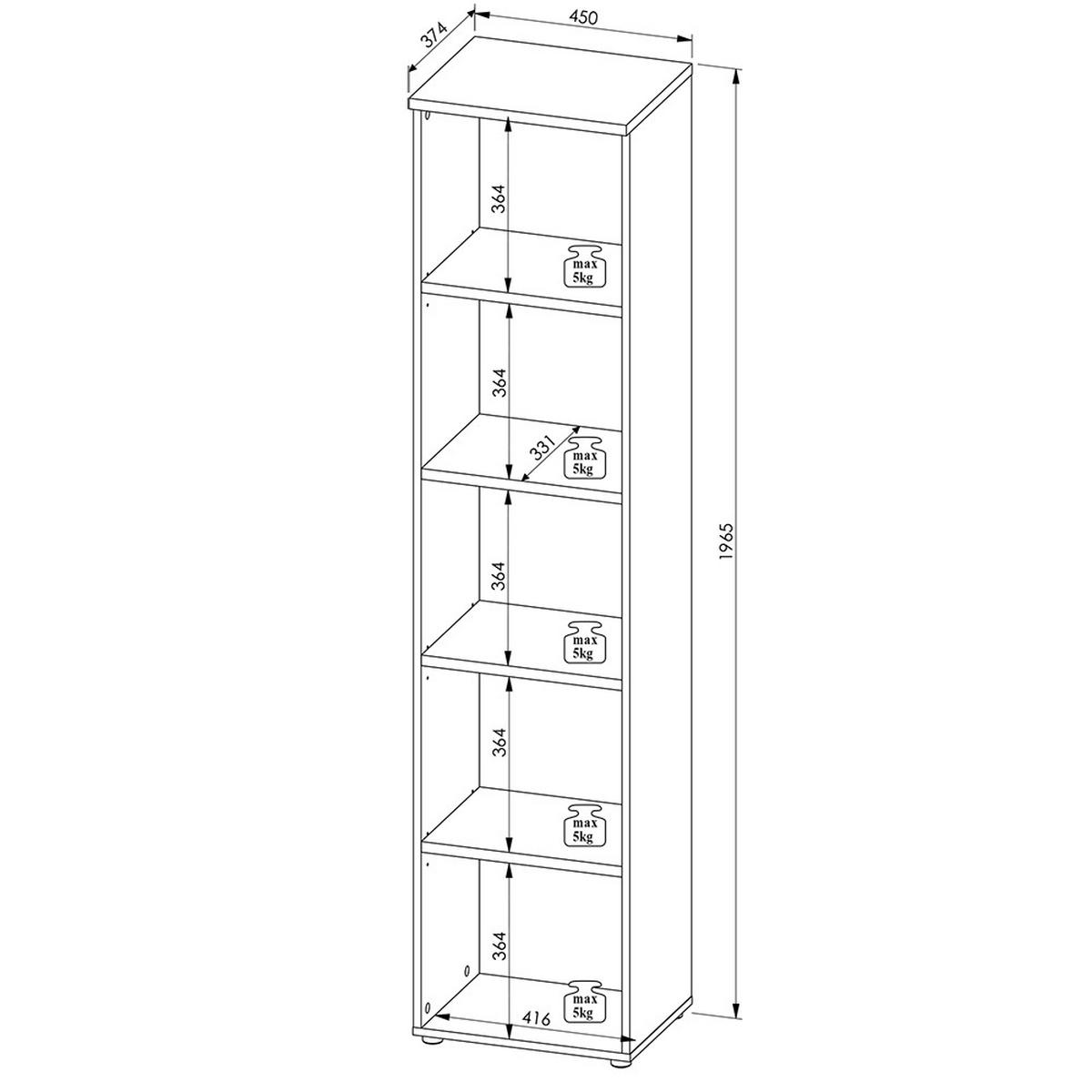 AKTENREGAL Manresa-36 - Braun, Holzwerkstoff (45/197/38cm) - Lomado