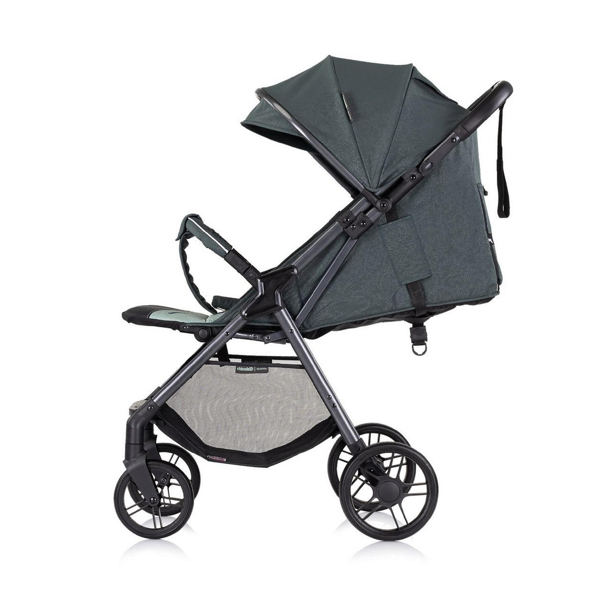 BUGGY Sparkle grün faltbar, Gurt am Griff, verstellbar - Grün, Metall (84/55/97cm) - Chipolino