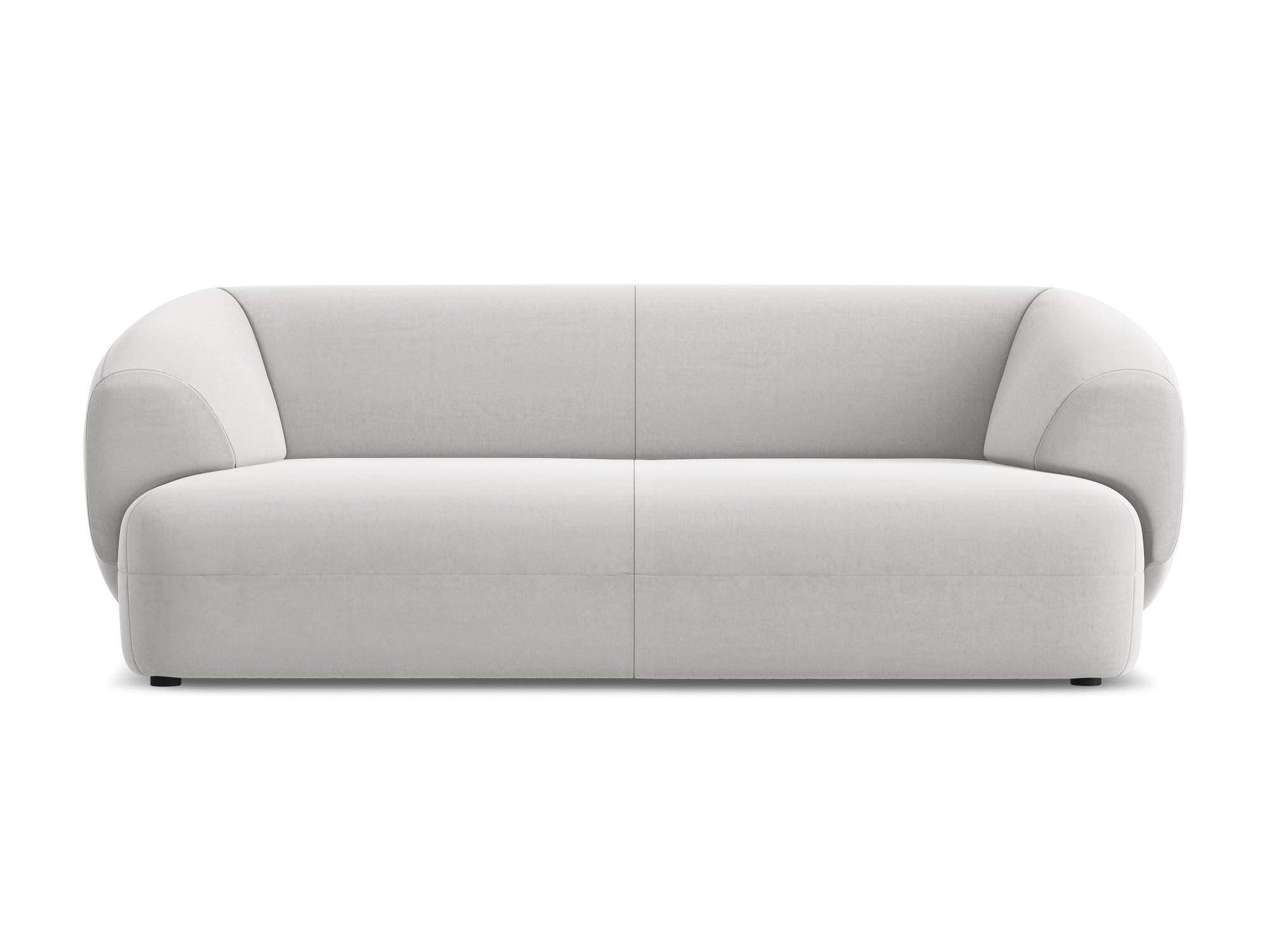 3-SITZER SOFA Samt Stoff Grau - Silberfarben/Schwarz, Kunststoff/Textil (212/81/98cm) - Makamii