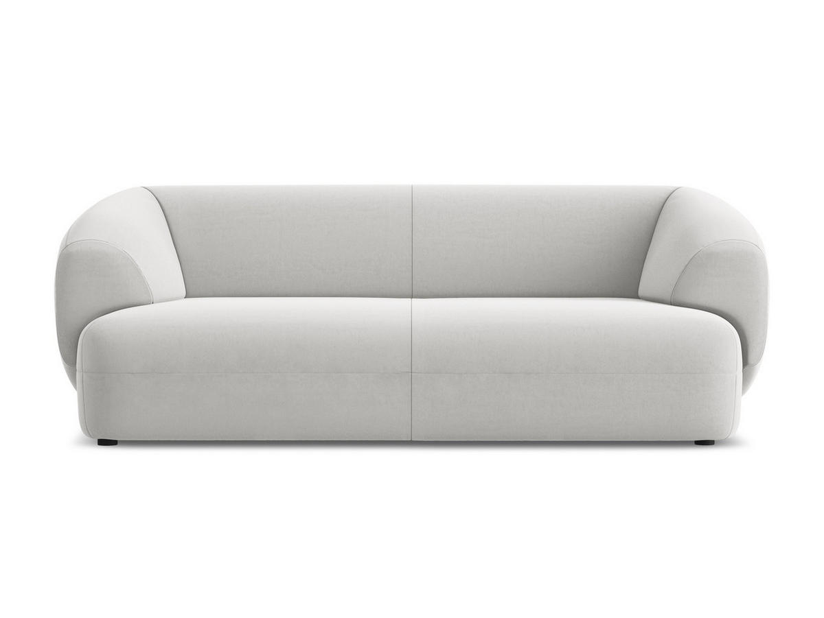 3-SITZER SOFA Samt Stoff Grau - Silberfarben/Schwarz, Kunststoff/Textil (212/81/98cm) - Makamii