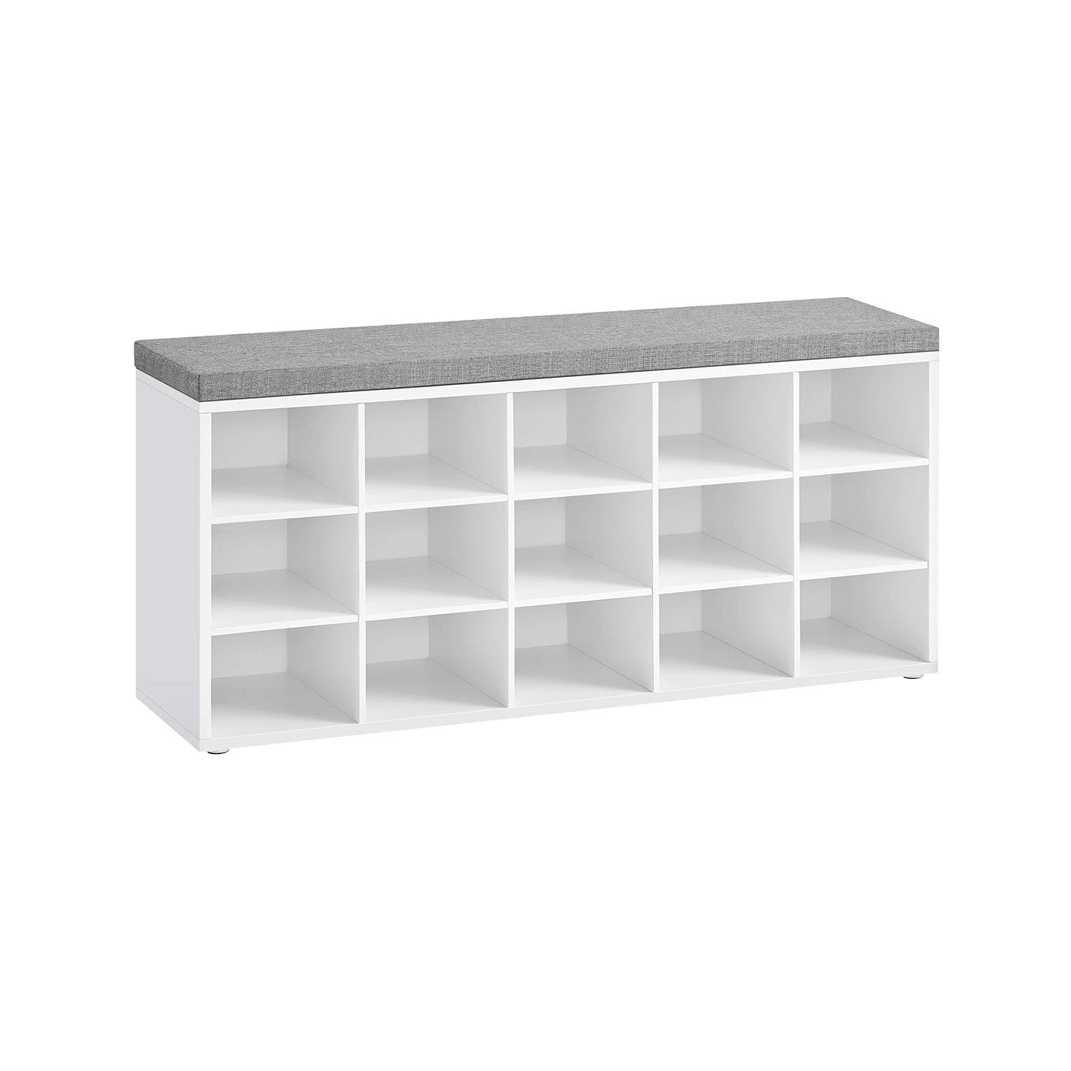 SCHUHBANK TUNIS - Weiß, Holzwerkstoff (30/48/105cm) - Hansiro