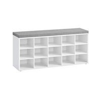 SCHUHBANK TUNIS - Weiß, Holzwerkstoff (30/48/105cm) - Hansiro