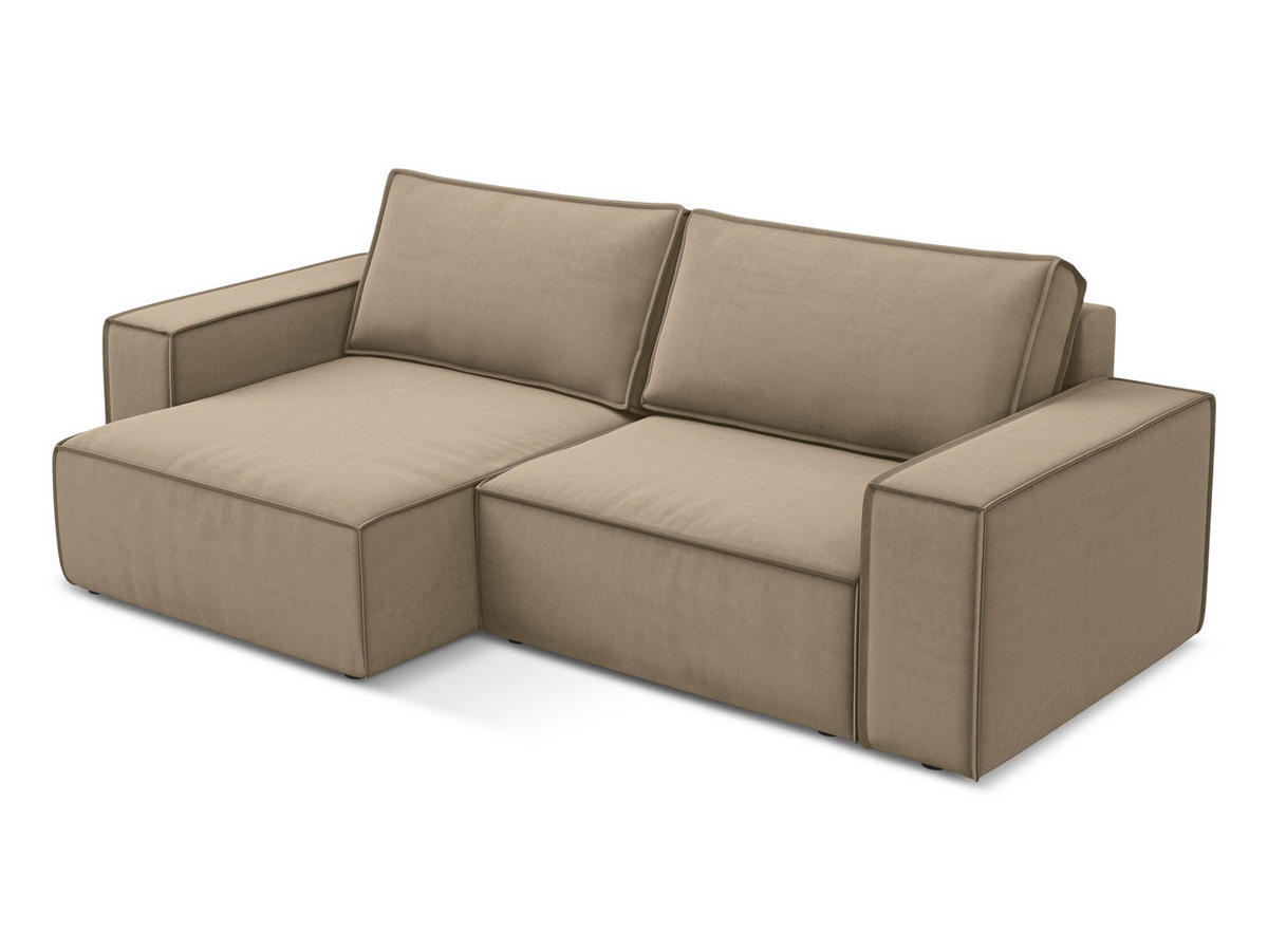 ECKSOFA Rechts Chenille Stoff Grau - Schwarz/Graphitfarben, Kunststoff/Textil (290/170cm) - Makamii