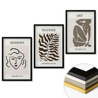 WANDBILDER 3er-Set - 40x60 cm Schwarzer Rahmen - Stilvolle Grafiken, Linien, Zeichen - Schwarz, Kunststoff (40/60cm) - ArtPrintCave