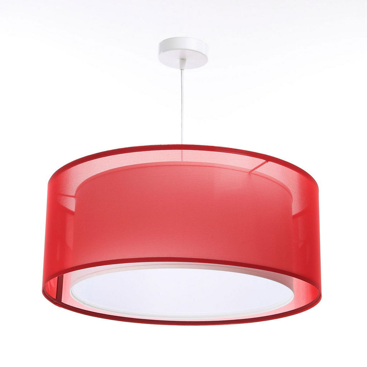 HÄNGELEUCHTE Rot 60/22 cm - Rot/Weiß, Kunststoff (60/1.5/22cm) - ONZENO