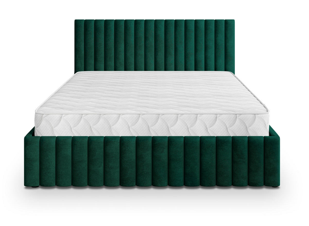 POLSTERBETT CARMIA K 120x200 cm mit Bettkästen - Grün - Grün, Holz/Textil - MASSENO