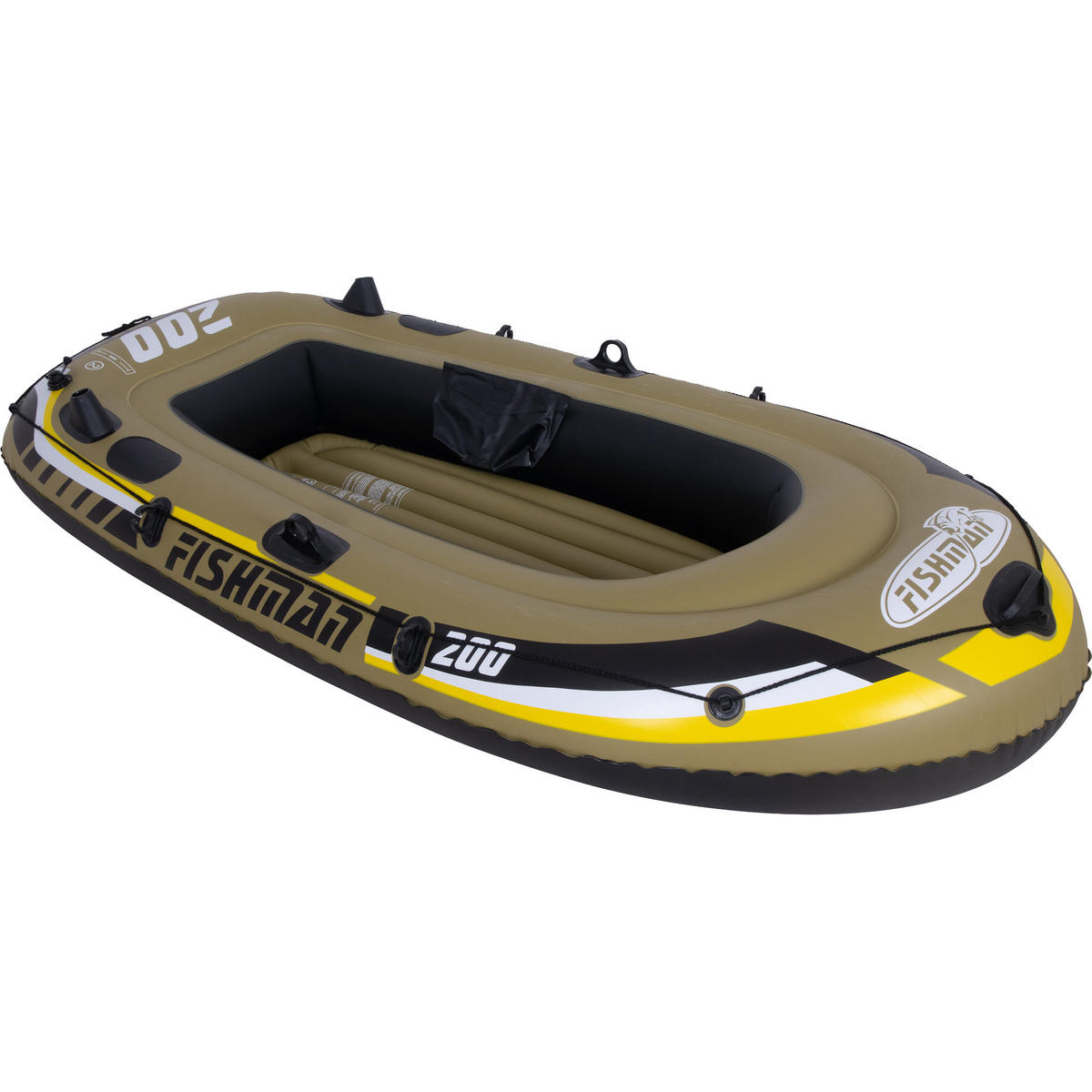 SCHLAUCHBOOT Fishman 200 - 2 Personen190 kg 218x110x36 cm - Gelb/Schwarz, Kunststoff (218/110/36cm)