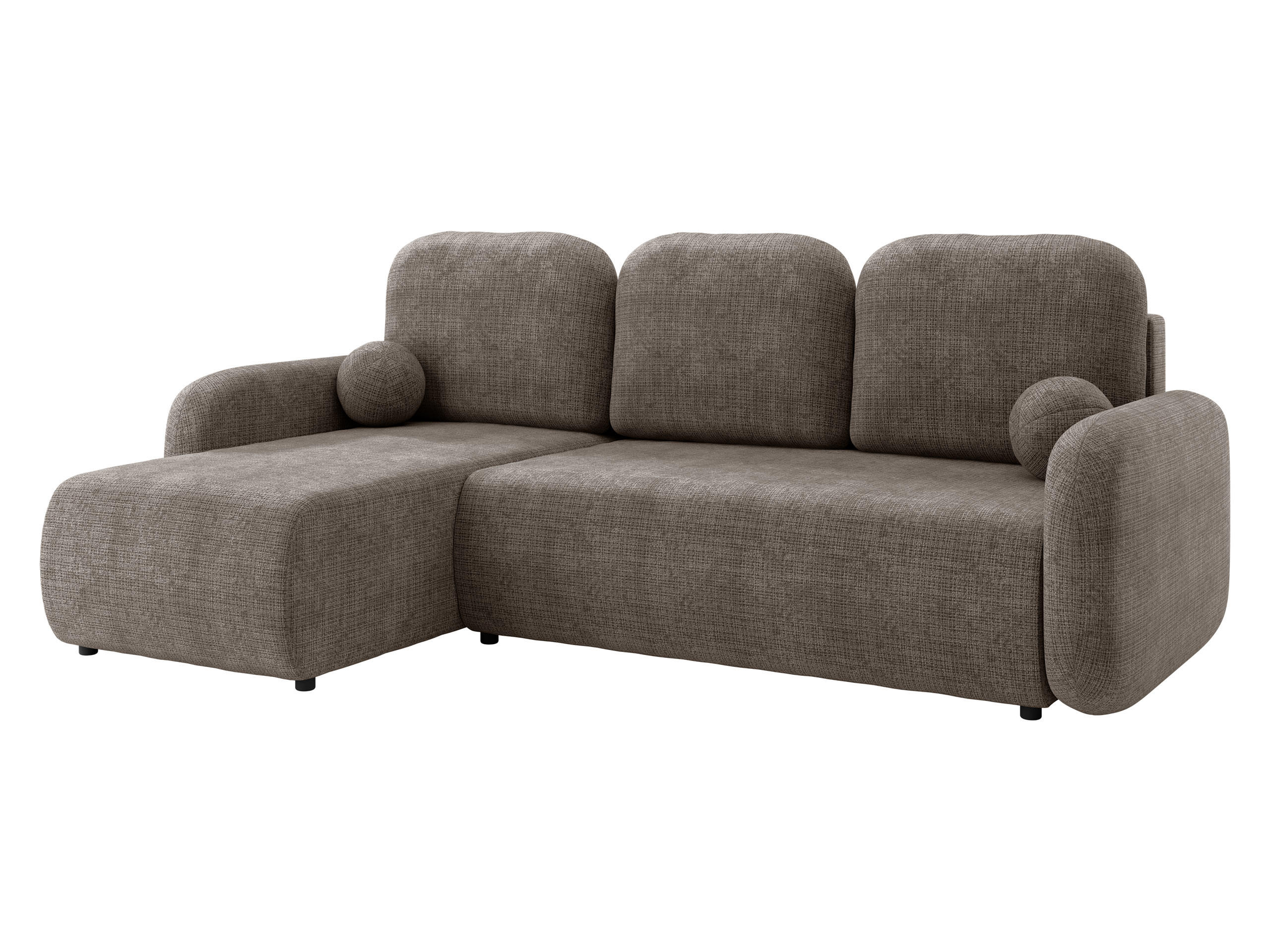 ECKSCHLAFSOFA Gizefa - Dunkelbraun/Schwarz, Holz/Kunststoff (233/147cm) - MIRJAN24