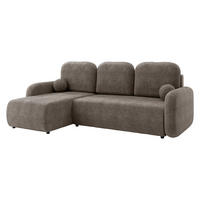 ECKSCHLAFSOFA Gizefa - Dunkelbraun/Schwarz, Holz/Kunststoff (233/147cm) - MIRJAN24