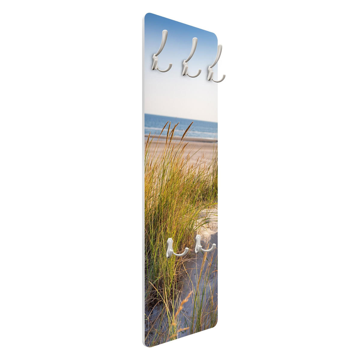 WANDGARDEROBE - Stranddüne am Meer 34/105 cm - Beige, Holzwerkstoff (34/105/1.6cm) - Bilderwelten