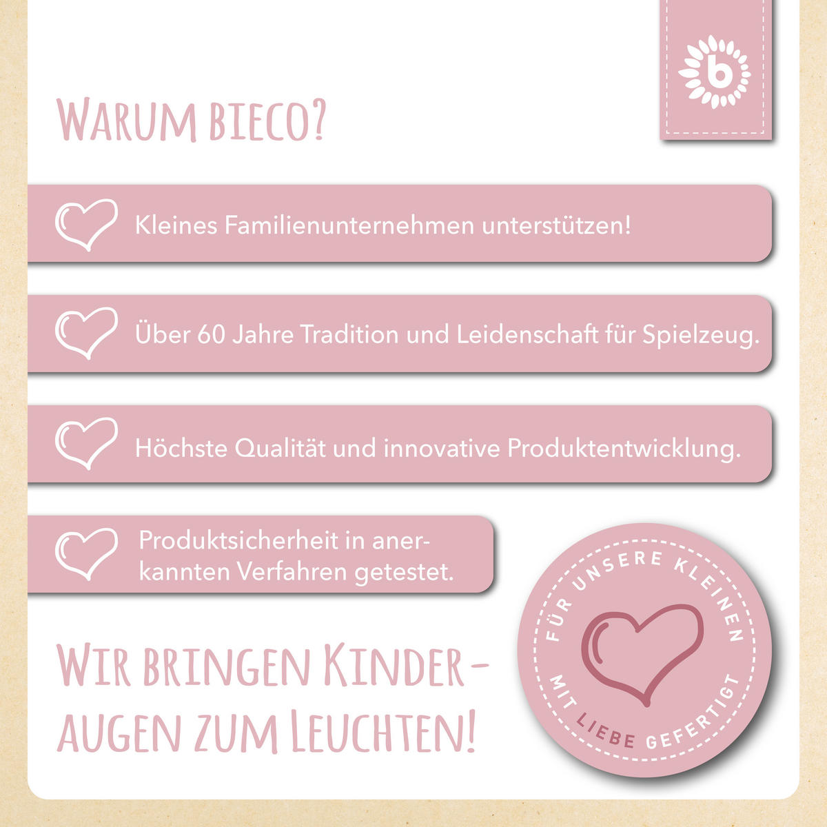 MOTORIKSCHLEIFE Reh mit Wippe - ab 12 Mo - Multicolor, Holz (12/14.6cm) - Bieco Spielwaren